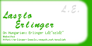 laszlo erlinger business card